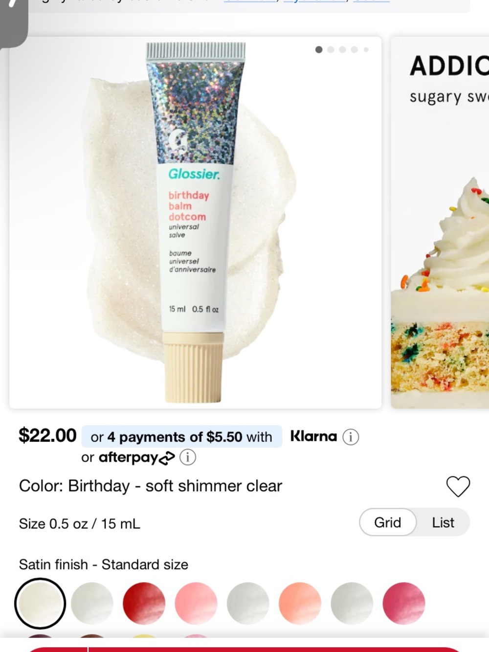 NEW Glossier Birthday Balm Dotcom Universal Salve - Shimmery Clear